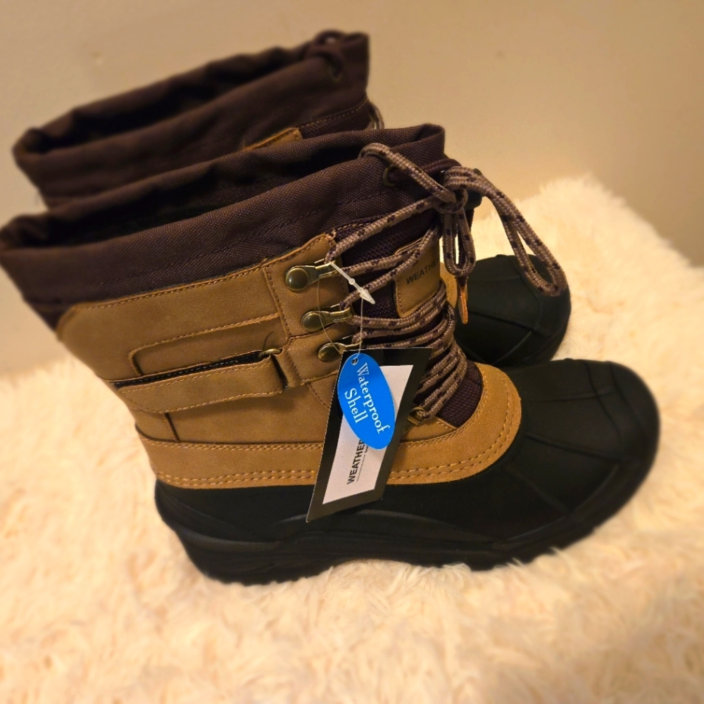 NWT Men's 3M Thinsulate WeatherProof Genuine Lather Upper Boots Size 10M